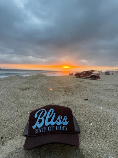 BLISS STATE OF MIND TRUCKER HAT | DRK BRN/LIGHT BLUE
