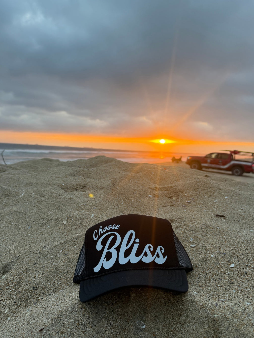 CHOOSE BLISS TRUCKER HAT- BLK & WHITE
