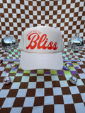 HEART FULL OF BLISS TRUCKER HAT | BEIGE & RED