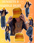 SUNSETS & SADDLE DUST TRUCKER HAT | YELLOW/RED