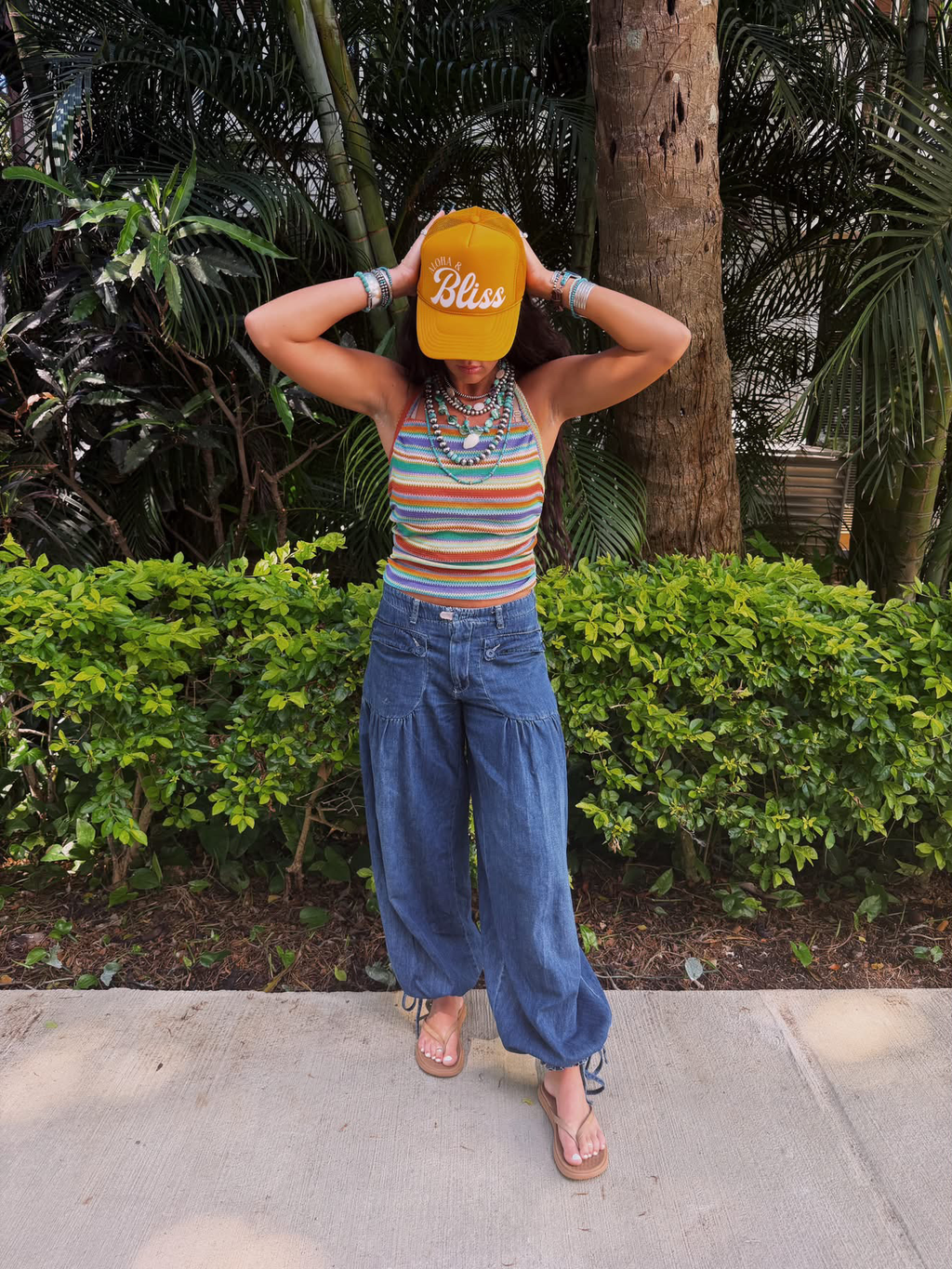 ALOHA & BLISS TRUCKER HAT | YELLOW/WHITE