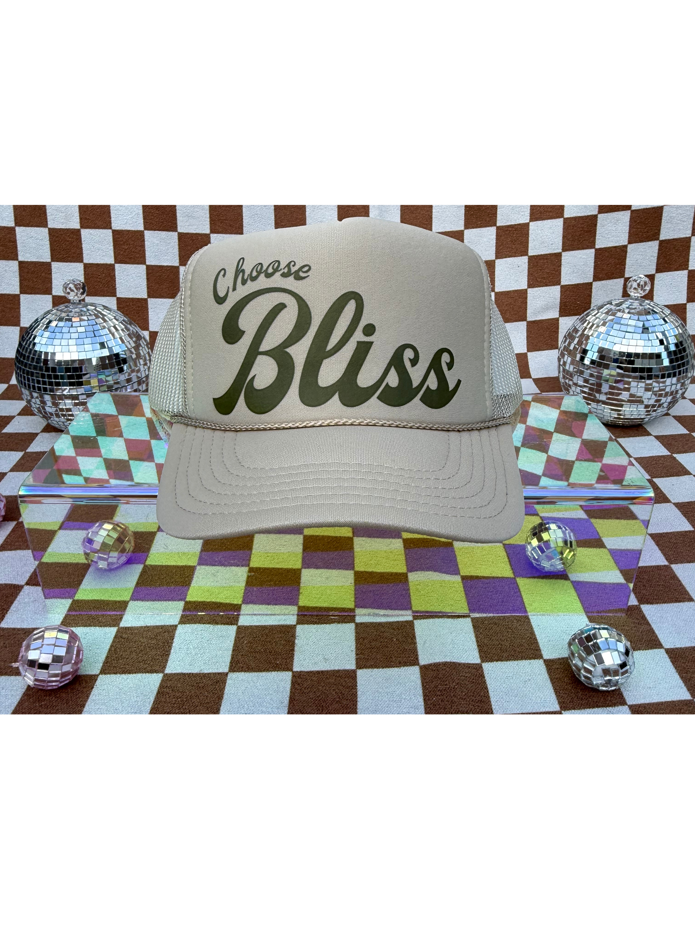 CHOOSE BLISS TRUCKER HAT | KHAKI & OLIVE