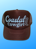 COASTAL COWGIRL TRUCKER HAT | BROWN/LIGHT BLUE