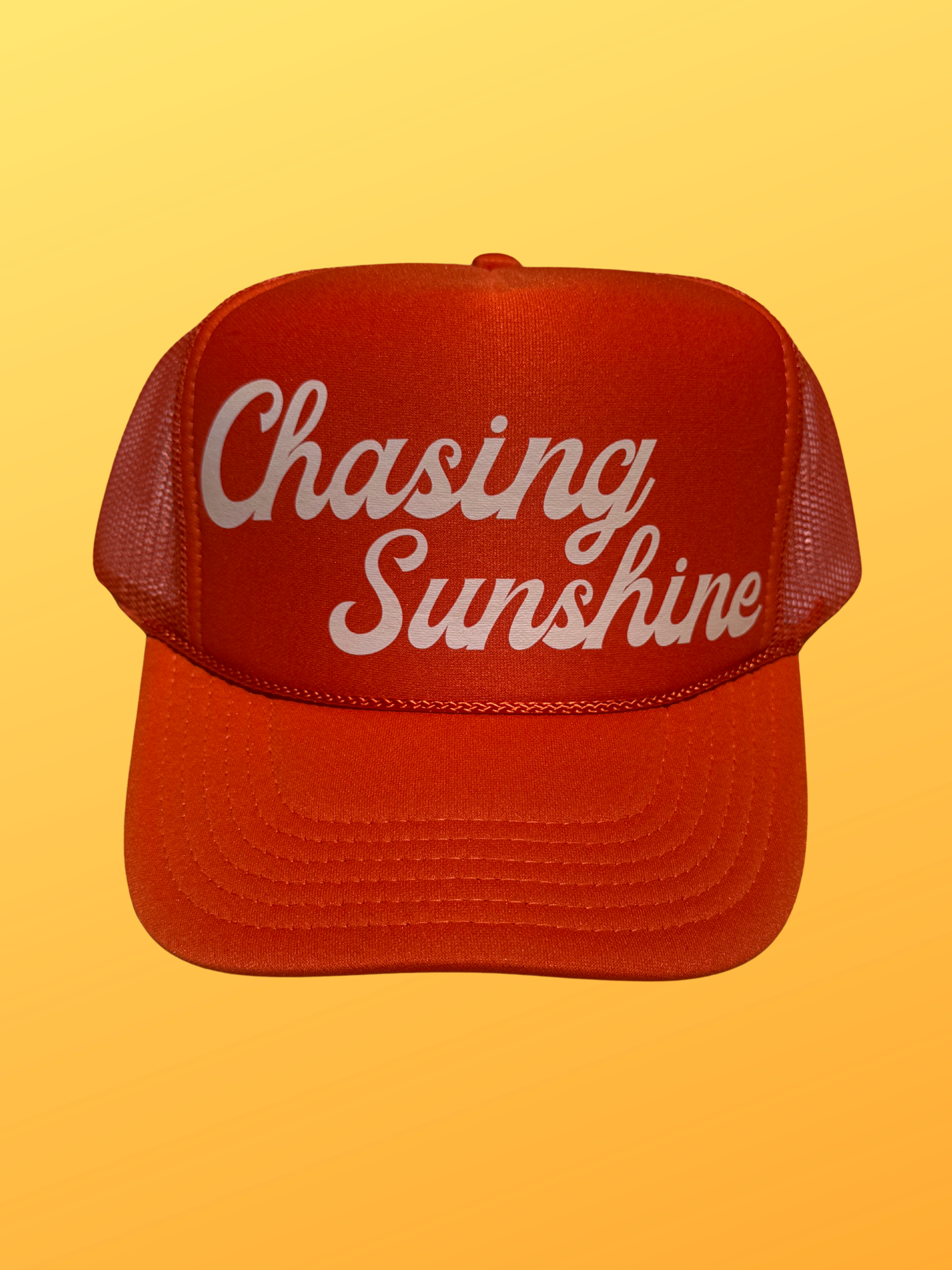 CHASING SUNSHINE TRUCKER HAT | ORANGE/CREAM