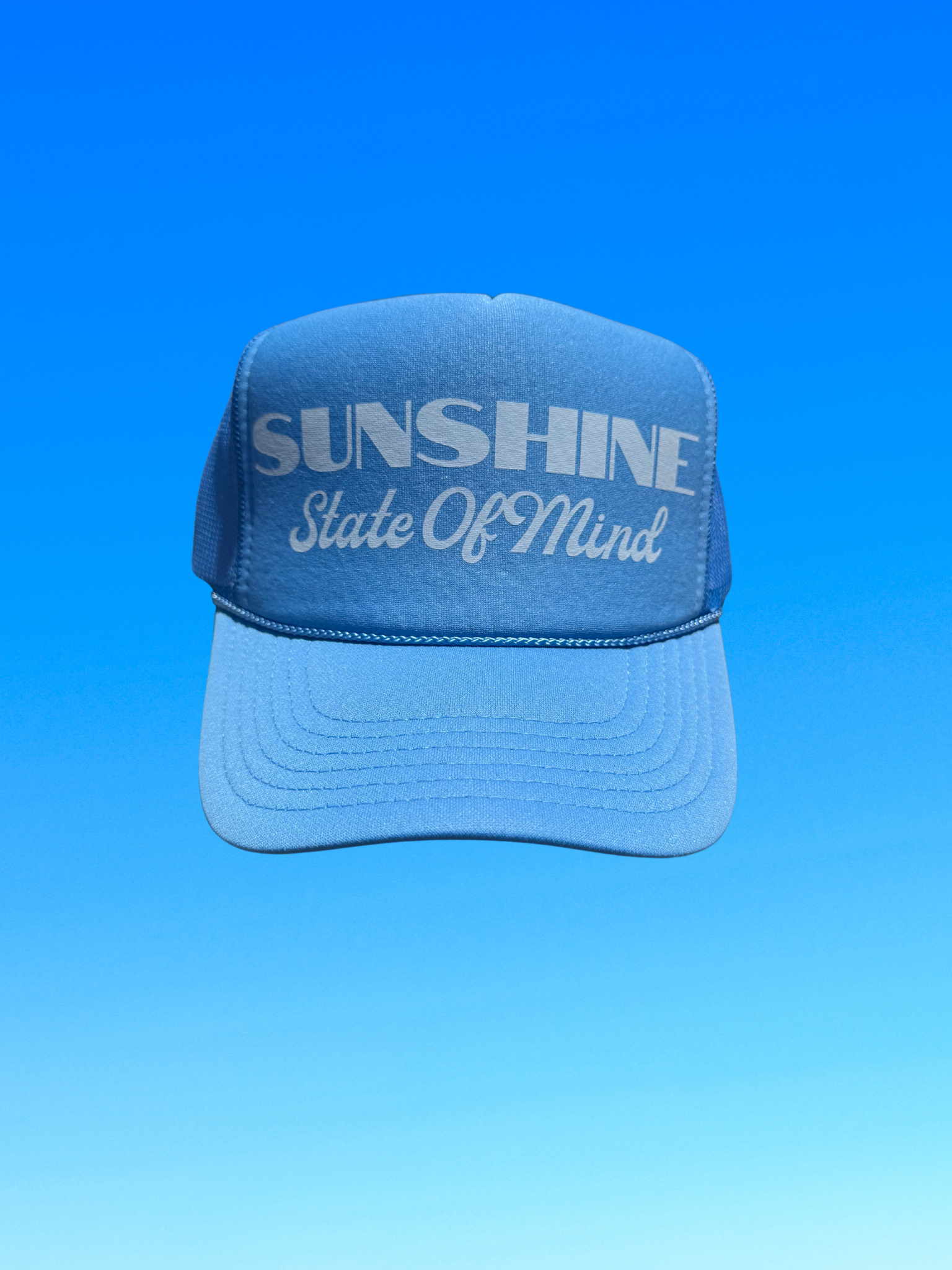 SUNSHINE STATE OF MIND TRUCKER HAT | BLUE/WHITE